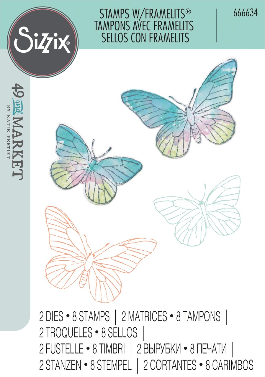 Sizzix Framelits Die & A5 Stamp Set By 49 & Market-10/Pkg